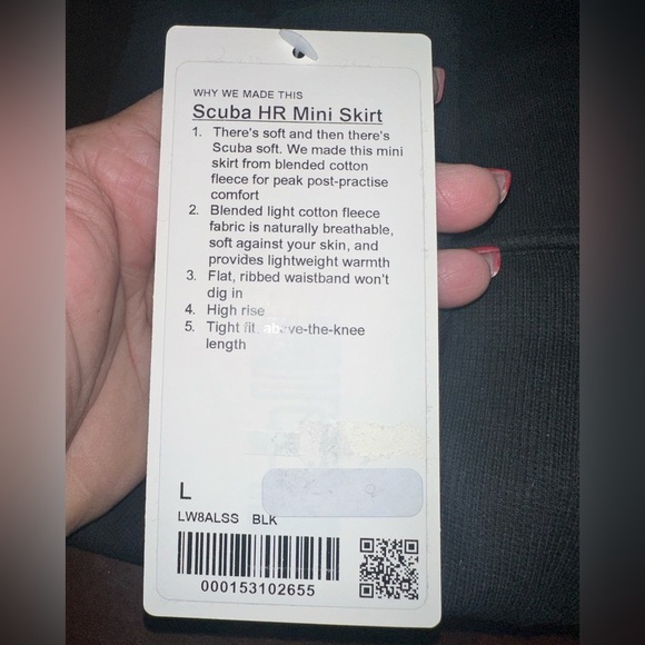 ⭐️NWT⭐️ Lululemon Scuba HR Mini Skirt Post Practice Casual Align Size XL Black - Picture 3 of 4